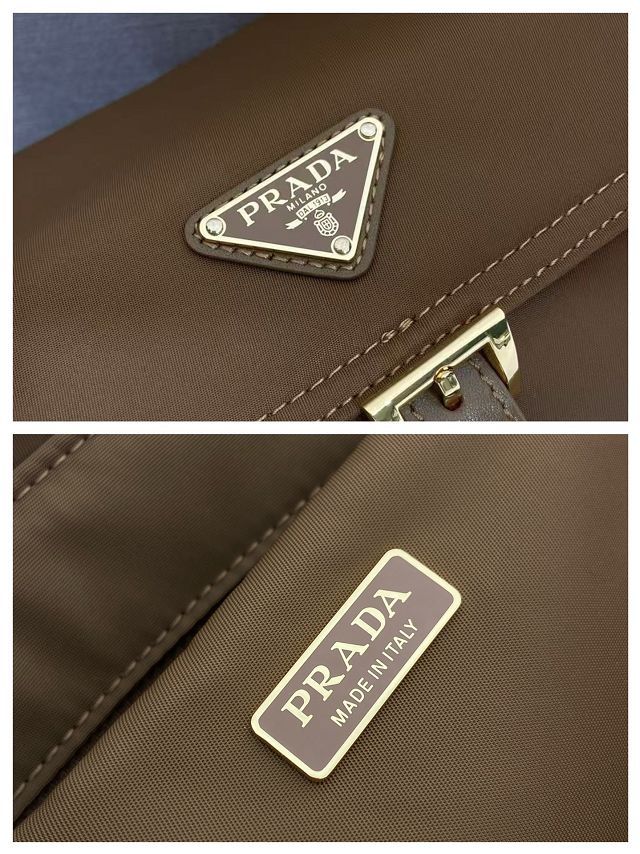 Prada original nylon explore medium shoulder bag 1BD394 brown