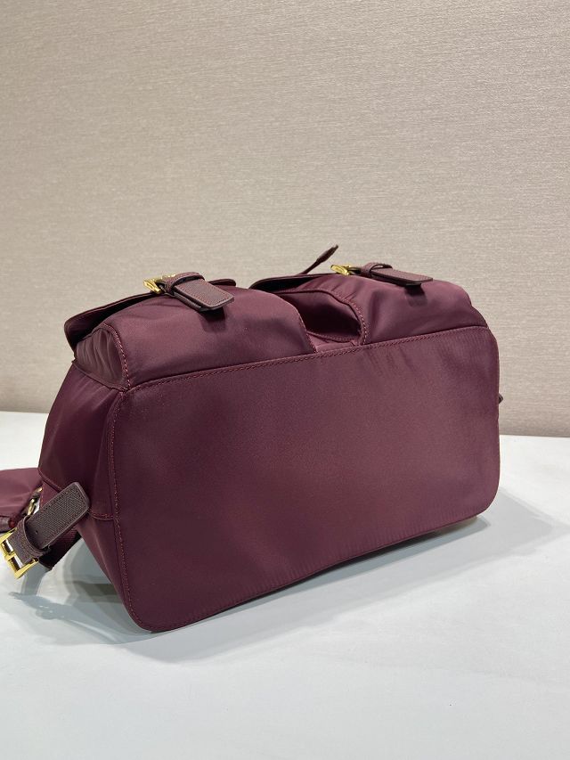 Prada original nylon medium backpack 1BZ811 burgundy
