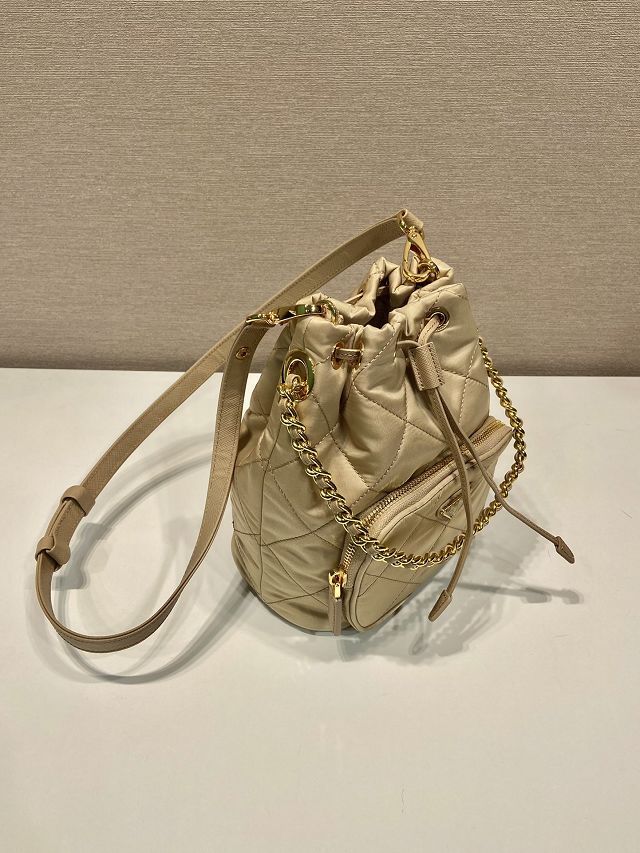 Prada original nylon mini backpack 1BH038A beige