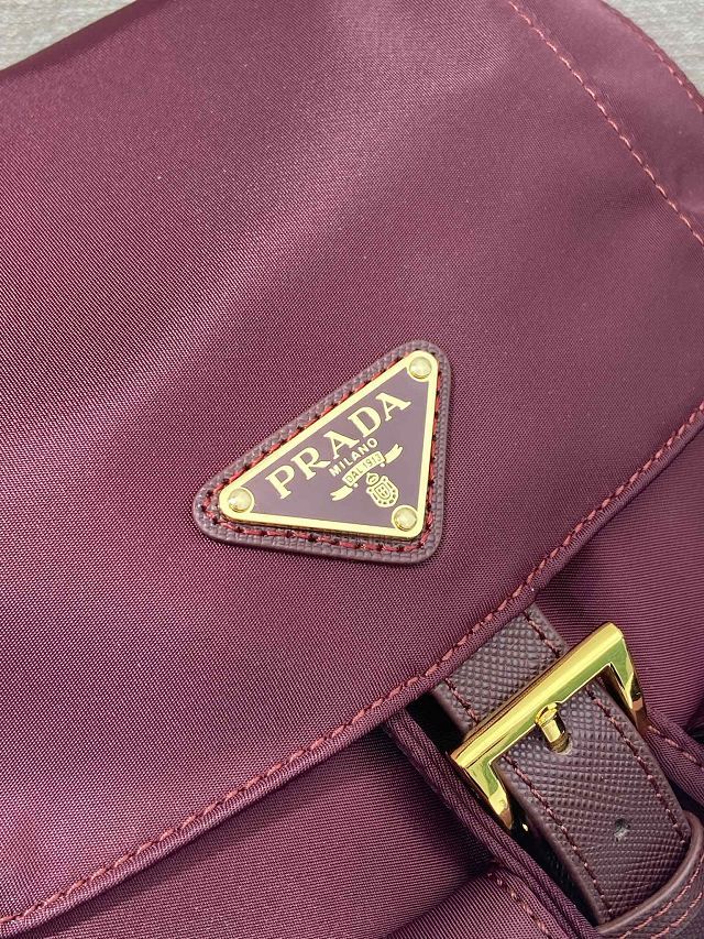 Prada original nylon small backpack 1BZ677 burgundy