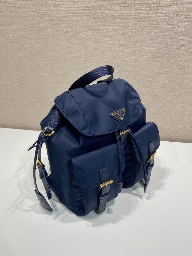 Prada original nylon small backpack 1BZ677 dark blue