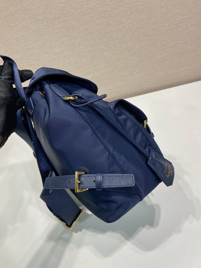 Prada original nylon small backpack 1BZ677 dark blue