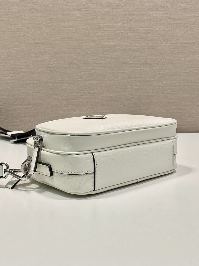 Prada original saffiano calfskin small shoulder bag 2VH170 white
