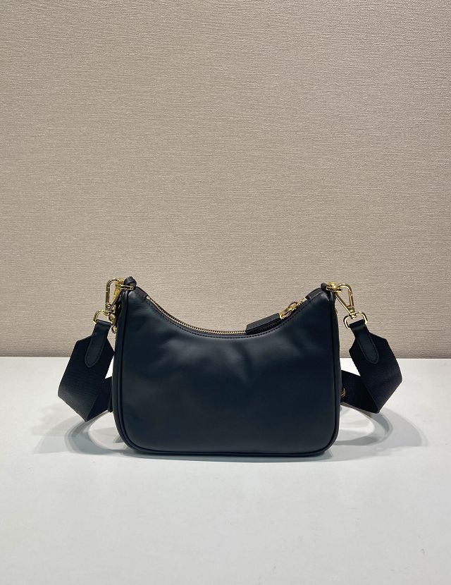 Prada original soft calfskin re-edition 2005 hobo bag 1BH204 black