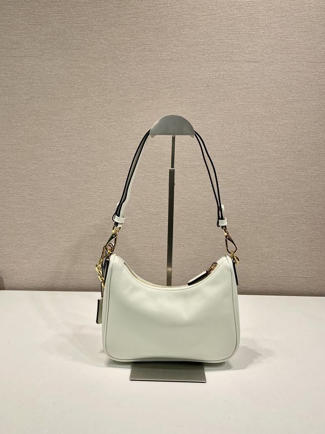 Prada original soft calfskin re-edition mini bag 1BC204 white