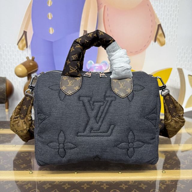 Louis vuitton original denim speedy 25 M26956 black