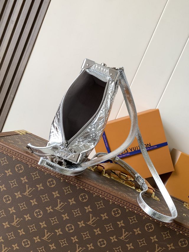 Louis vuitton original miroir canvas side trunk MM M26223 silver