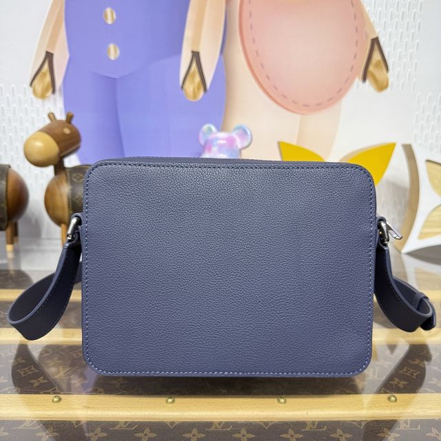 Louis vuitton original calfskin boarding messenger bag M15260 navy blue