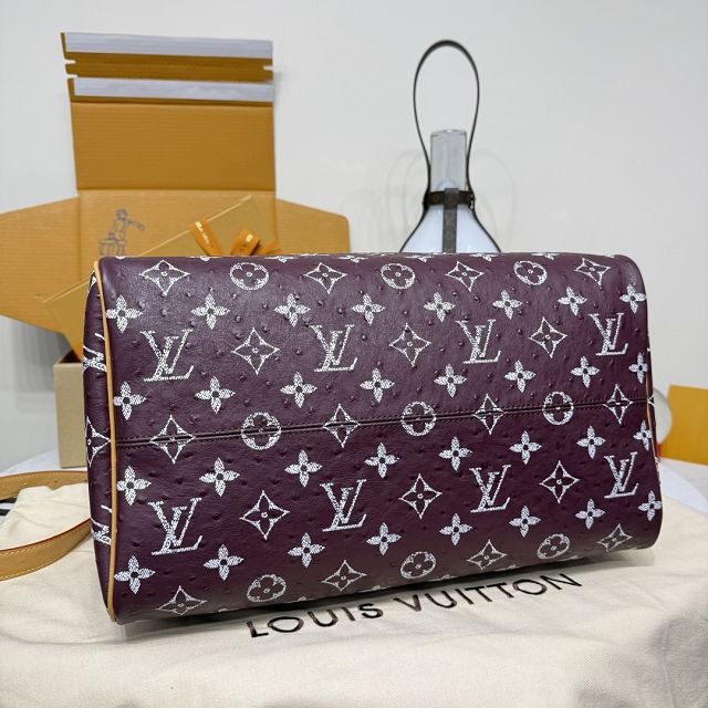 Louis vuitton original ostrich calfskin speedy P9 40 N85703 burgundy