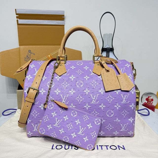 Louis vuitton original ostrich calfskin speedy P9 40 N87523 purple