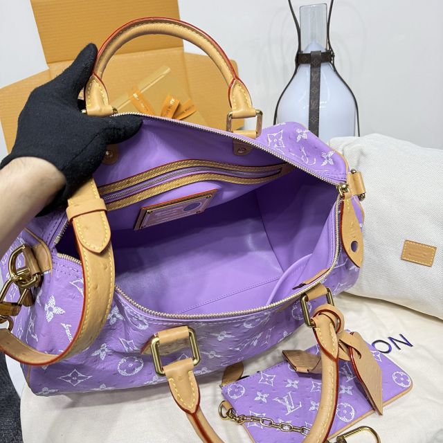 Louis vuitton original ostrich calfskin speedy P9 40 N87523 purple