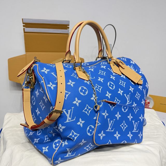 Louis vuitton original soft calfskin speedy P9 50 M11565 blue