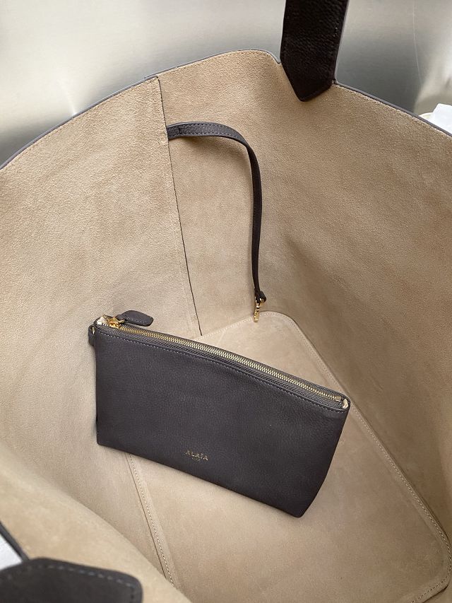Alaia original nubuck calfskin cabas bag AL0010 grey