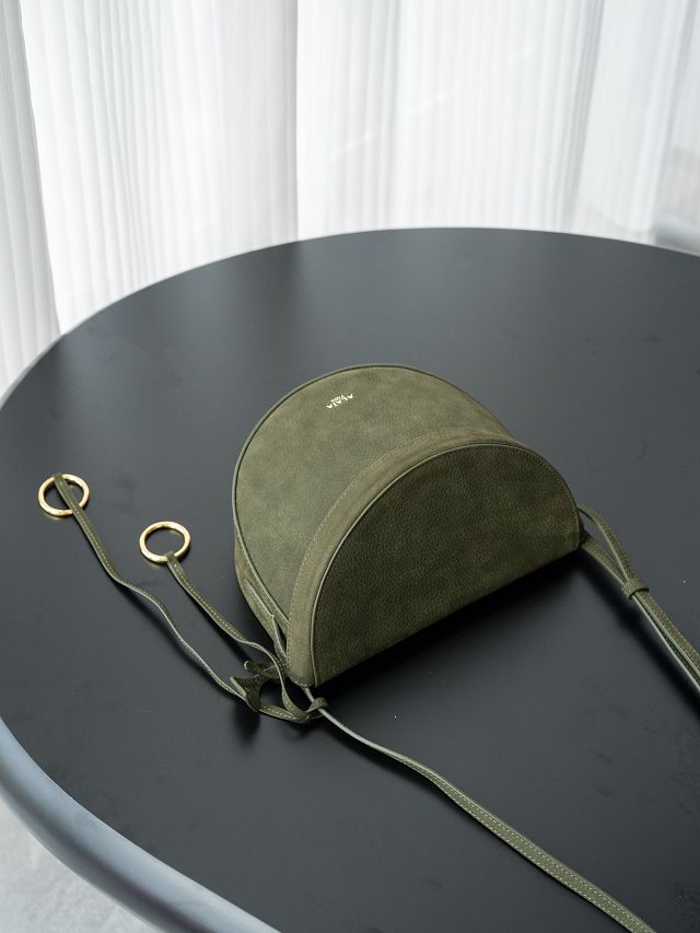 Alaia original nubuck calfskin hip bag AL0001 dark green