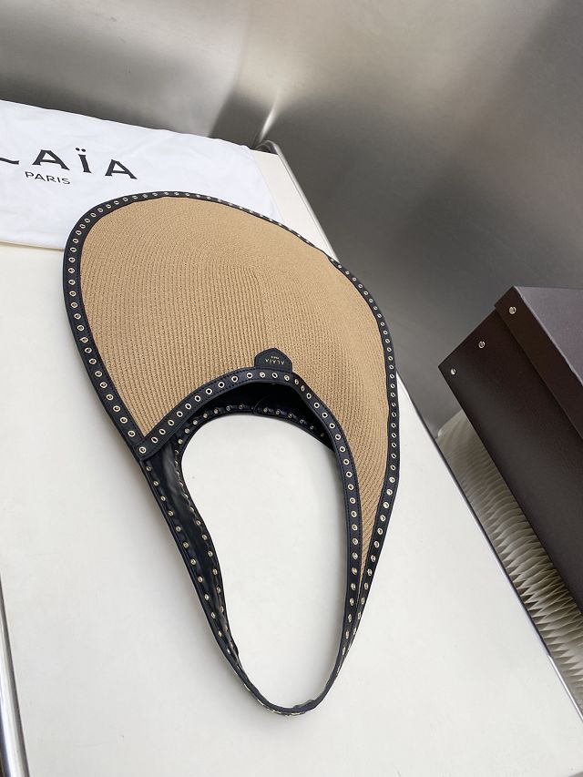 Alaia original raffia shoulder bag AL0009 beige