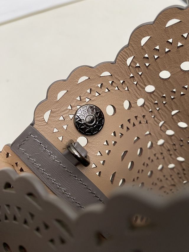 Alaia original vienne wave calfskin mina 16 bag AL0005 grey