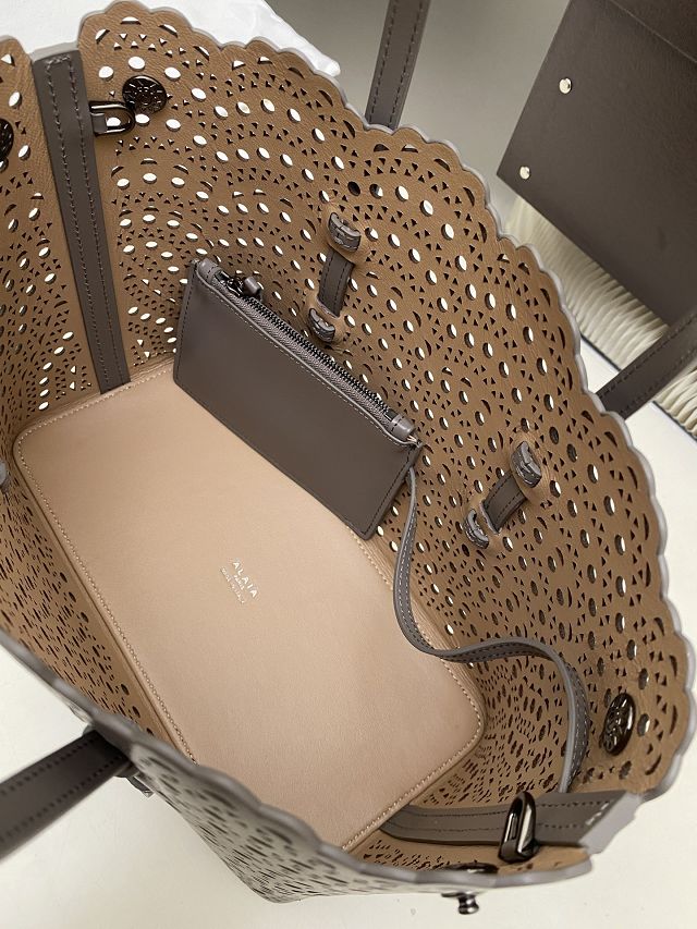 Alaia original vienne wave calfskin mina 25 bag AL0003 grey