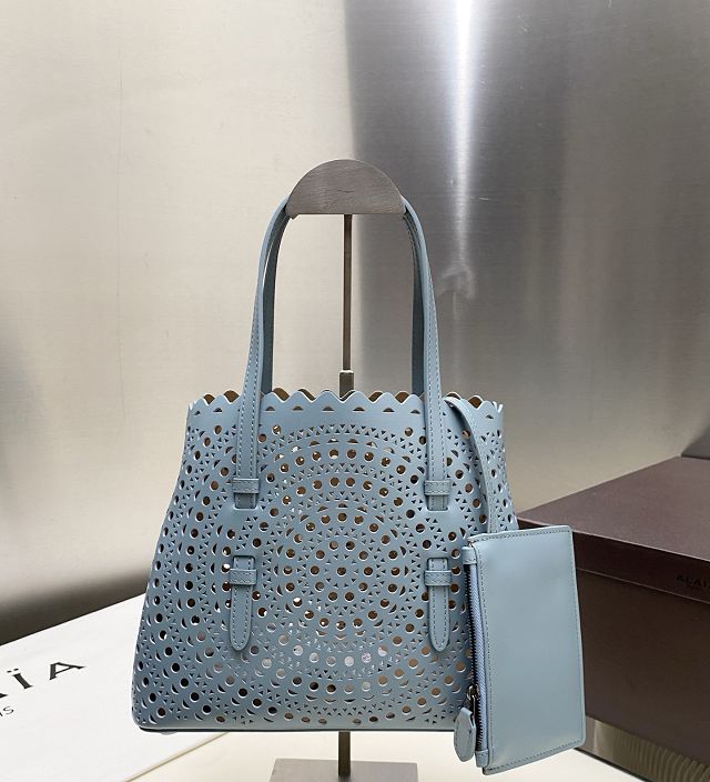 Alaia original vienne wave calfskin mina 25 bag AL0003 light blue