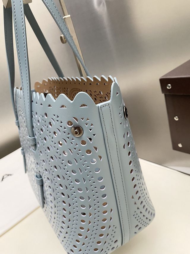 Alaia original vienne wave calfskin mina 25 bag AL0003 light blue