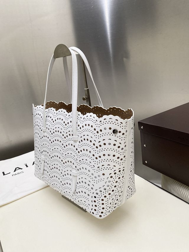 Alaia original vienne wave calfskin mina 32 bag AL0006 white
