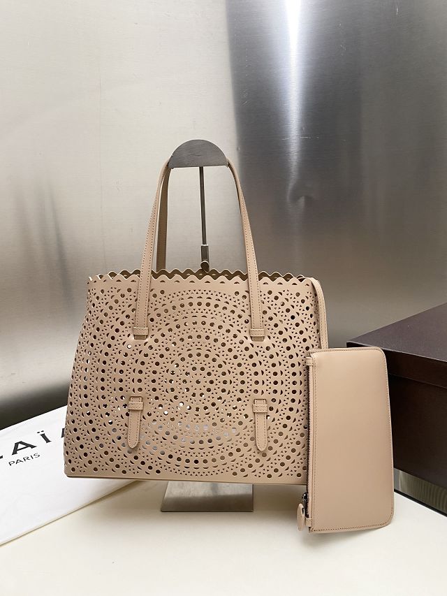 Alaia original vienne wave calfskin mina 32 bag AL0007 desert