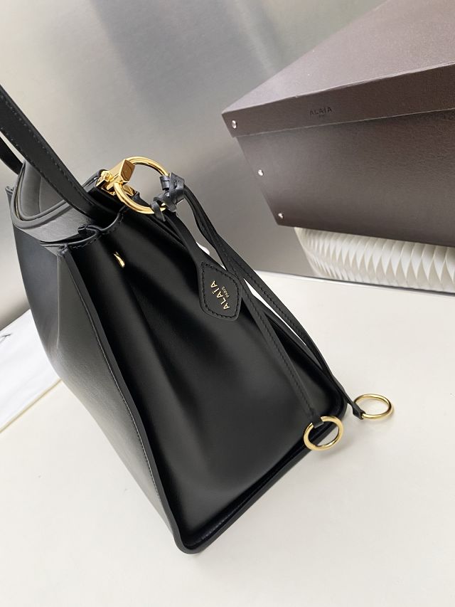 Alaia original calfskin le click medium square bag AL0018 black