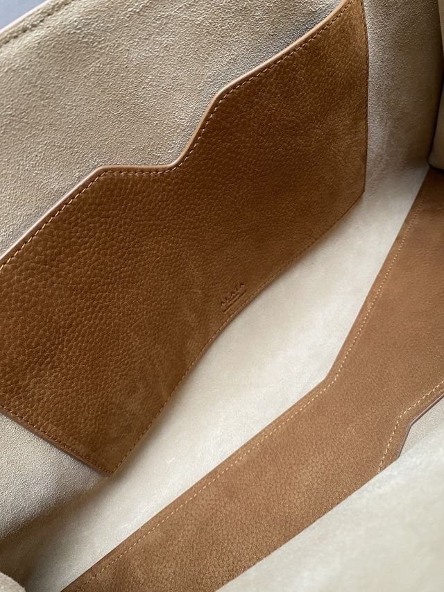 Alaia original nubuck calfskin large le teckel tote bag AL0015 brown
