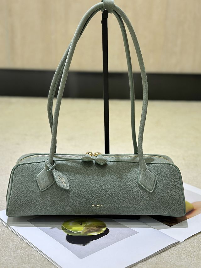 Alaia original nubuck calfskin le teckel medium bag AL0024 green