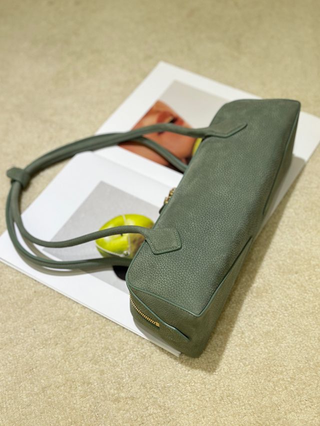 Alaia original nubuck calfskin le teckel medium bag AL0024 green