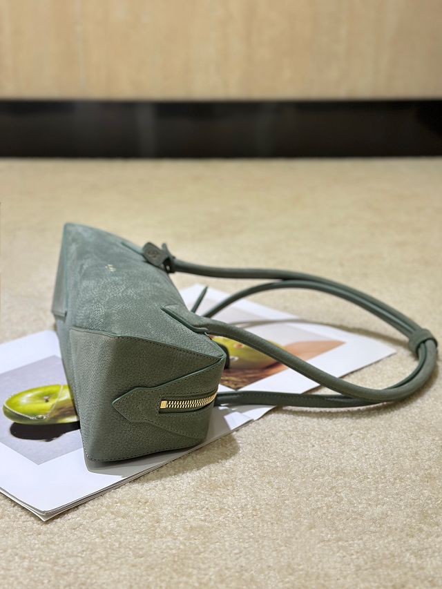 Alaia original nubuck calfskin le teckel medium bag AL0024 green