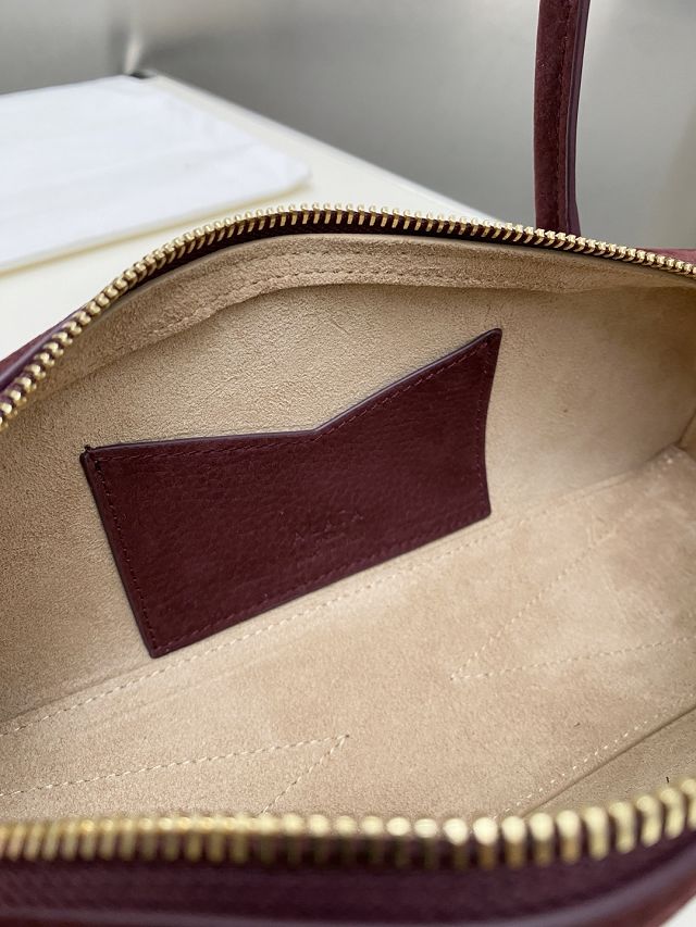 Alaia original nubuck calfskin le teckel small bag AL0023 bordeaux