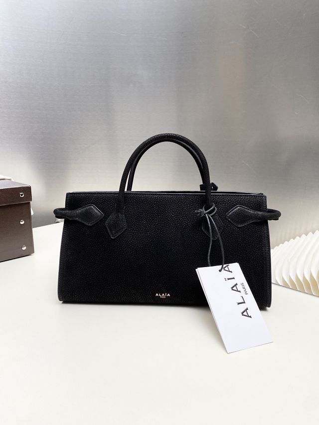 Alaia original nubuck calfskin medium le teckel tote bag AL0016 black