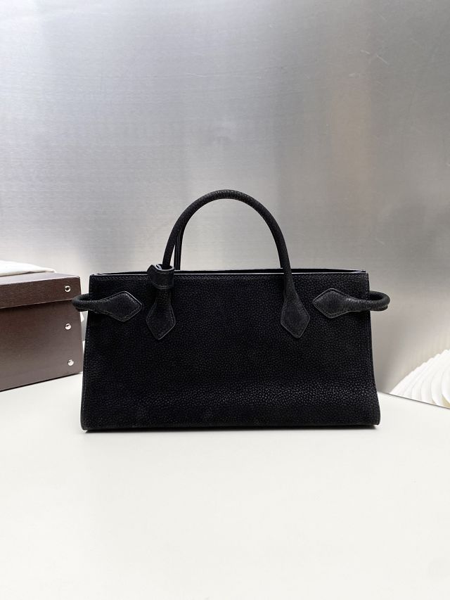 Alaia original nubuck calfskin medium le teckel tote bag AL0016 black