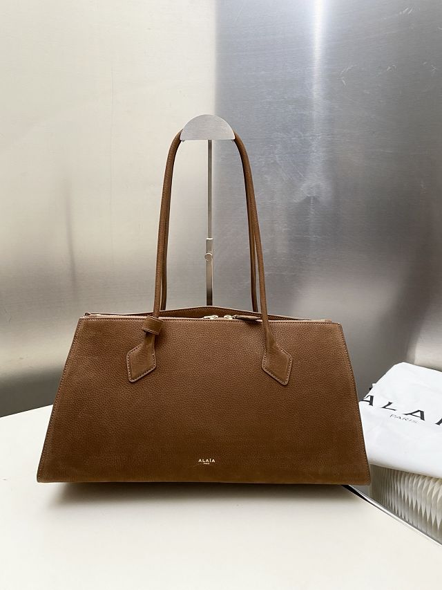Alaia original nubuck calfskin teckel large tote bag AL0013 brown