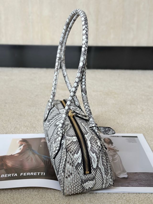 Alaia original python leather le teckel medium bag AL0024 grey