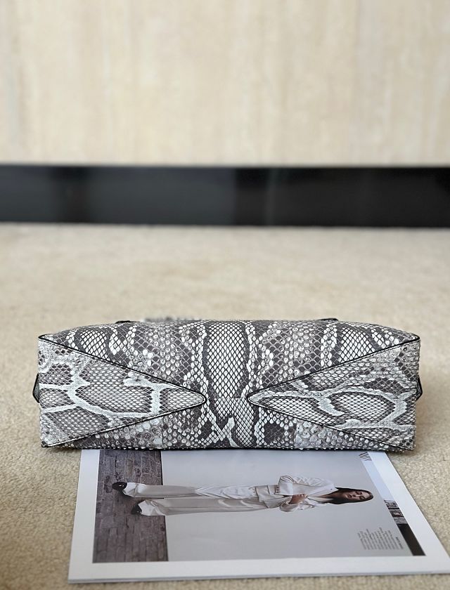 Alaia original python leather le teckel medium bag AL0024 grey