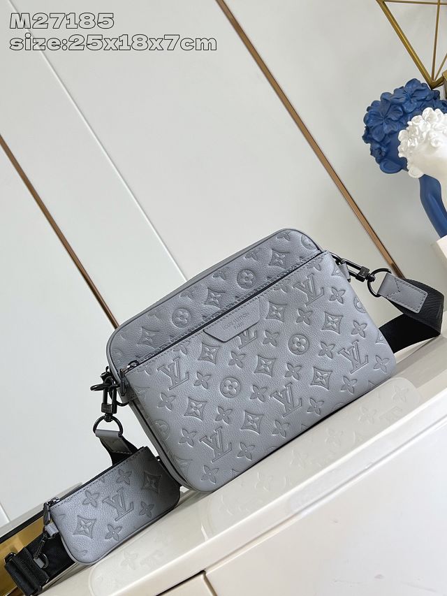 Louis vuitton original calfskin trio messenger bag M27185 grey