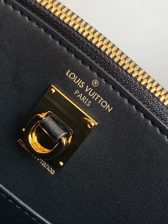 Louis vuitton original ostrich calfskin city steamer mini bag M85454 black