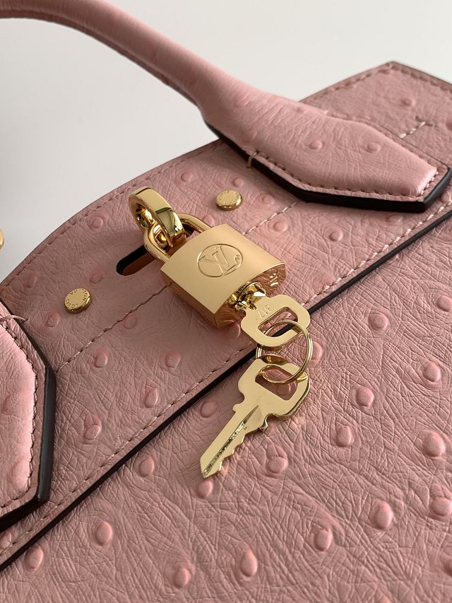 Louis vuitton original ostrich calfskin city steamer mini bag M85454 pink