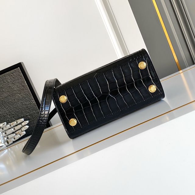 Louis vuitton original crocodile calfskin city steamer mini bag M95846 black