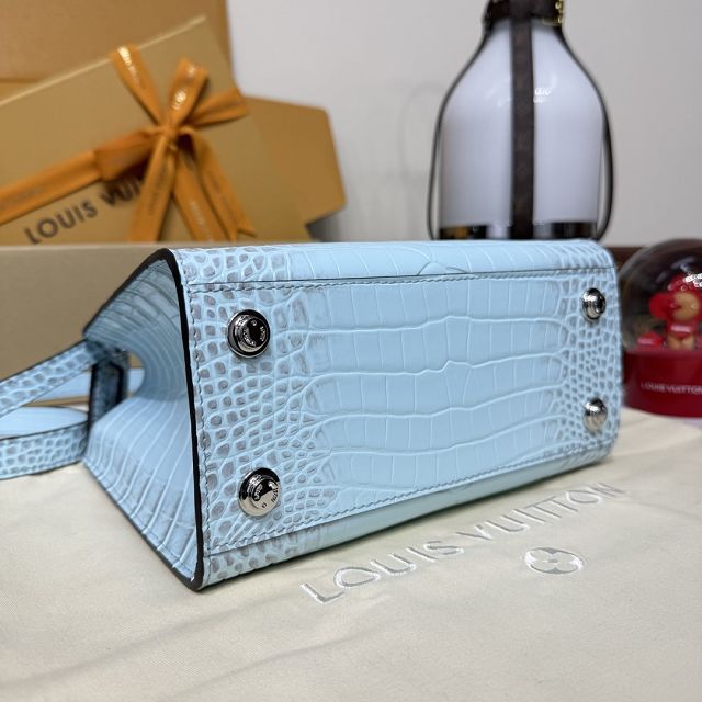 Louis vuitton original crocodile calfskin city steamer mini bag M95846 blue