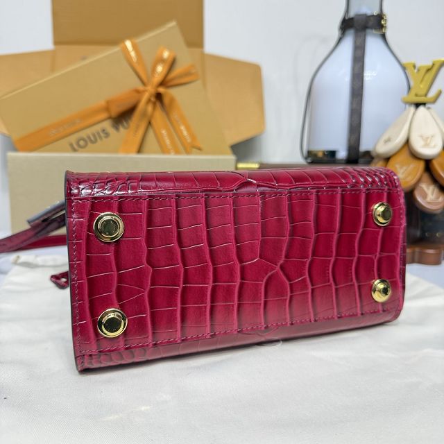 Louis vuitton original crocodile calfskin city steamer mini bag M95846 red