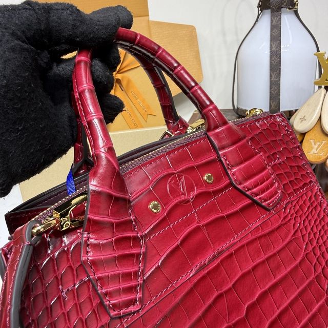 Louis vuitton original crocodile calfskin city steamer mini bag M95846 red
