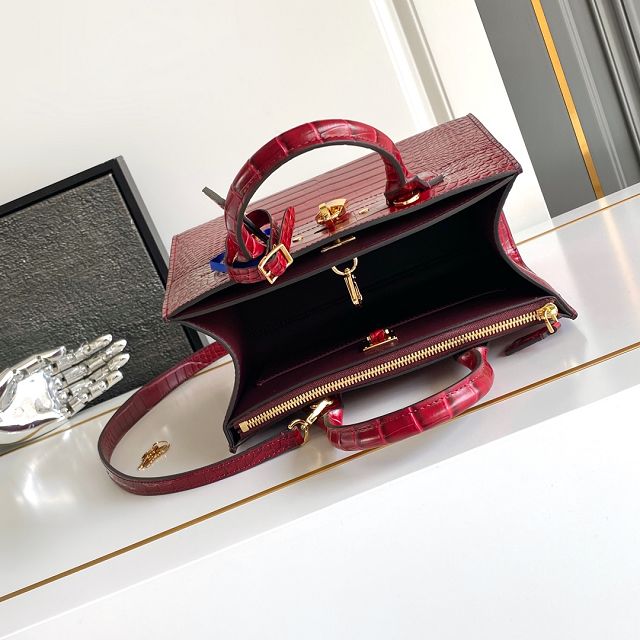 Louis vuitton original crocodile calfskin city steamer mm bag M84672 red