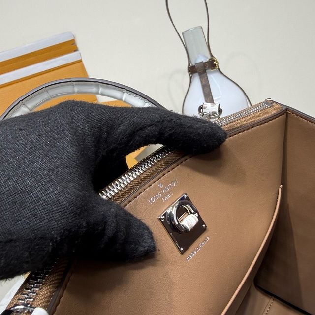 Louis vuitton original crocodile calfskin city steamer mm bag M84672 white