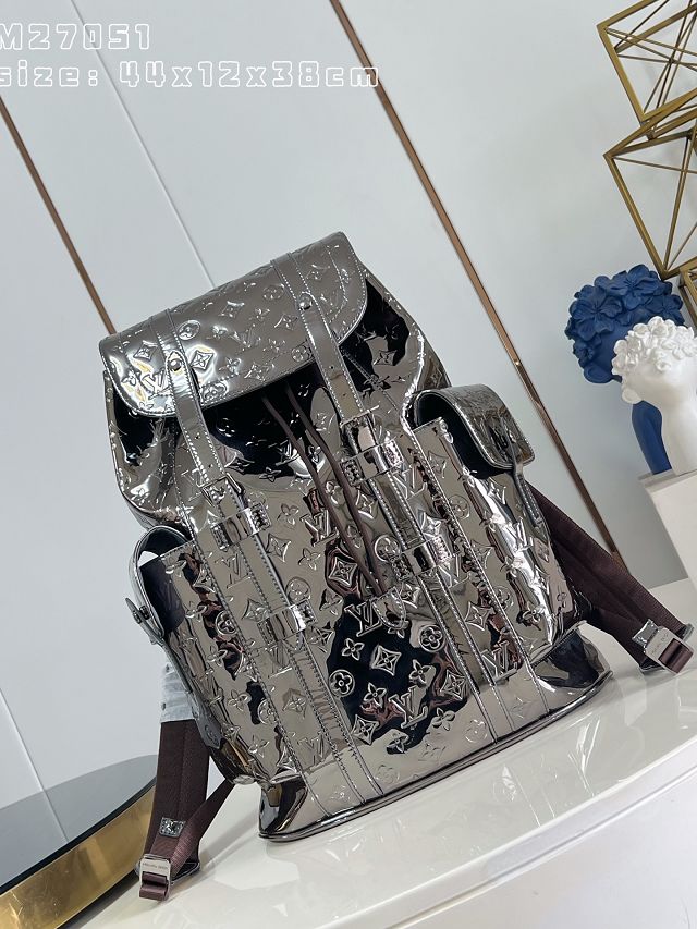 Louis vuitton monogram miroir christopher MM backpack M27051 silver