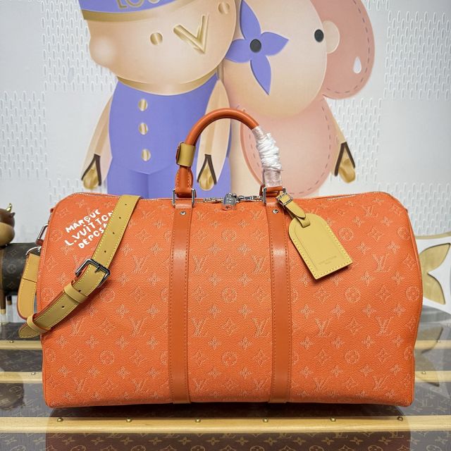 Louis vuitton original monogram canvas keepall 50 M26865 orange