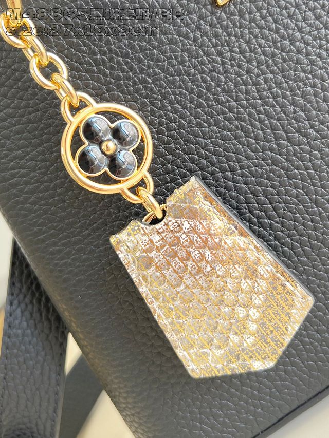 Louis vuitton original calfskin capucines BB handbag N89369 black