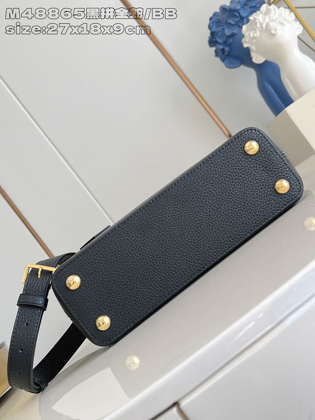 Louis vuitton original calfskin capucines BB handbag N89369 black