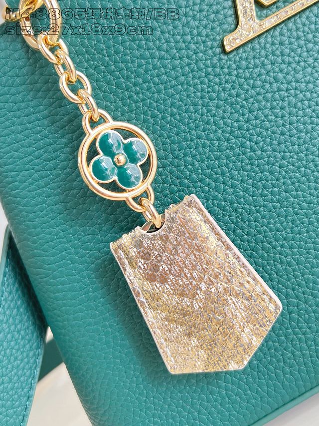 Louis vuitton original calfskin capucines BB handbag N89369 green